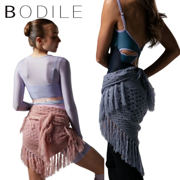 バレエ ラップ ニット ショール 【ボディール BODILE 】タッセル付き 大きい 三角ストール