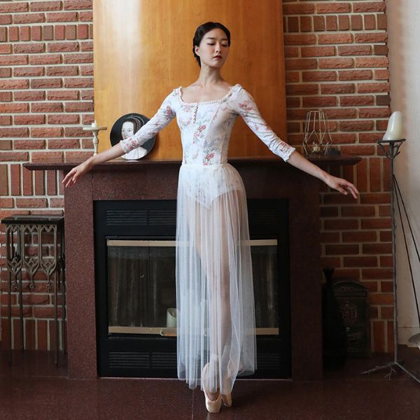 レブダンス　LEVDANCE スクエアネック レオタード レヴダンス エリザベス スクエアネック レオタード フローラル/オフ