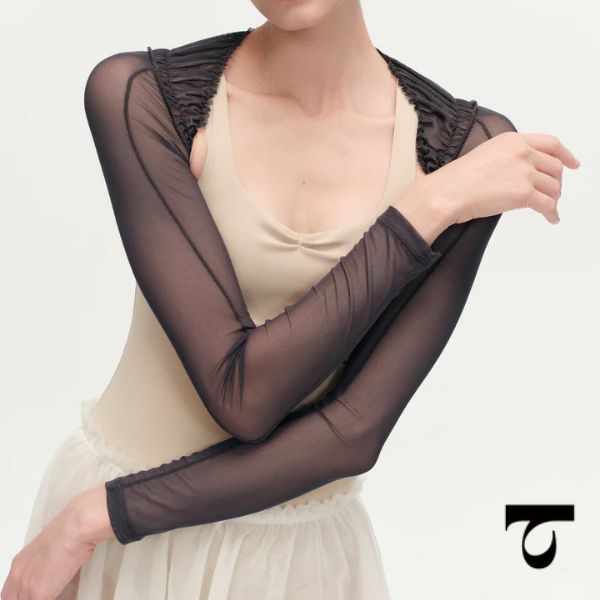 バレエ トップス 大人【Typha/タイファ】長袖 シュラグ メッシュ ネイビー