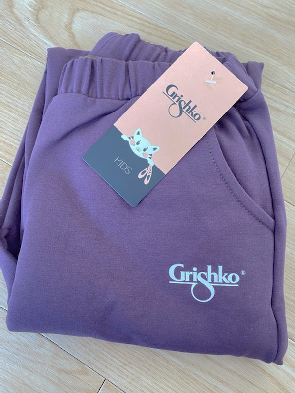 グリシコ　ワガノワロゴ入りパーカー　紫 Grishko / グリシコ 】 子供用 ウォームアップウエア ( 上下