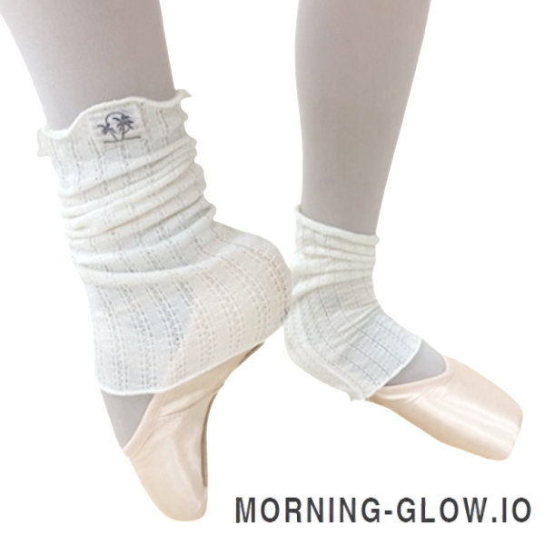 Morning Glow モーニンググロウ バレエ 足首 レッグウォーマー ショート丈 たて編み 可愛い 短い