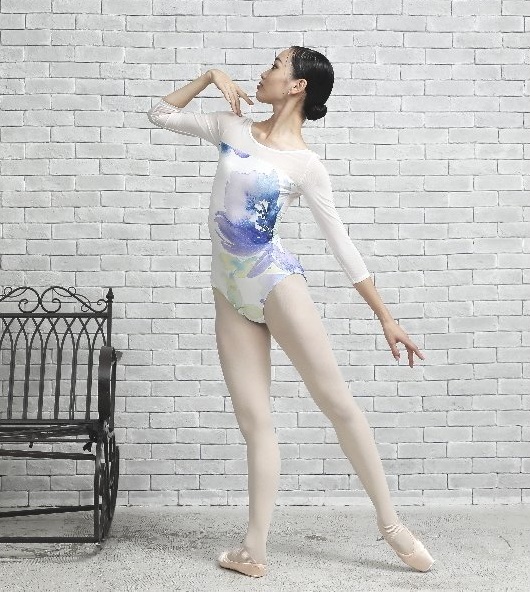 Mihorobe ミホローブ 】バレエ 大人レオタード Watercolor メッシュ