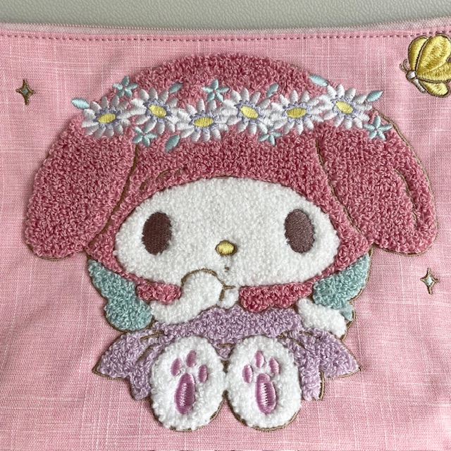 AIR SPACE × サンリオ My Melody 刺繍入チェックビーチスカート マイメロディ ポーチ サガラ刺繍 50周年 数量限定 サンリオ sanrio